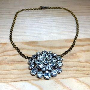 Vintage Brooch Necklace on Brass Chain